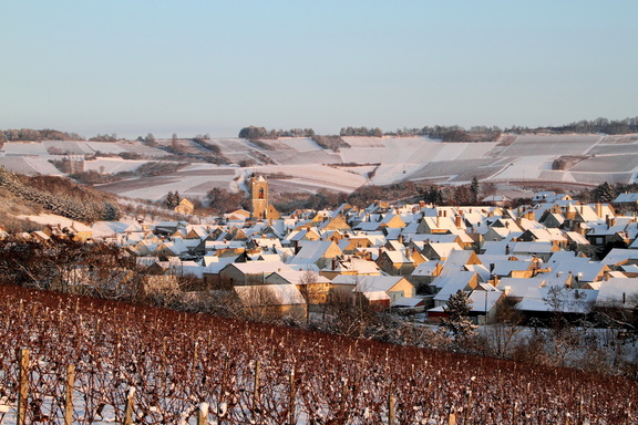 Irancy sous la neige (Yonne, Bourgogne)