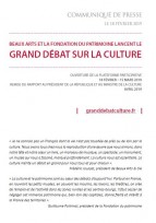 Grand débat sur la culture, du 18 février au 15 mars 2019