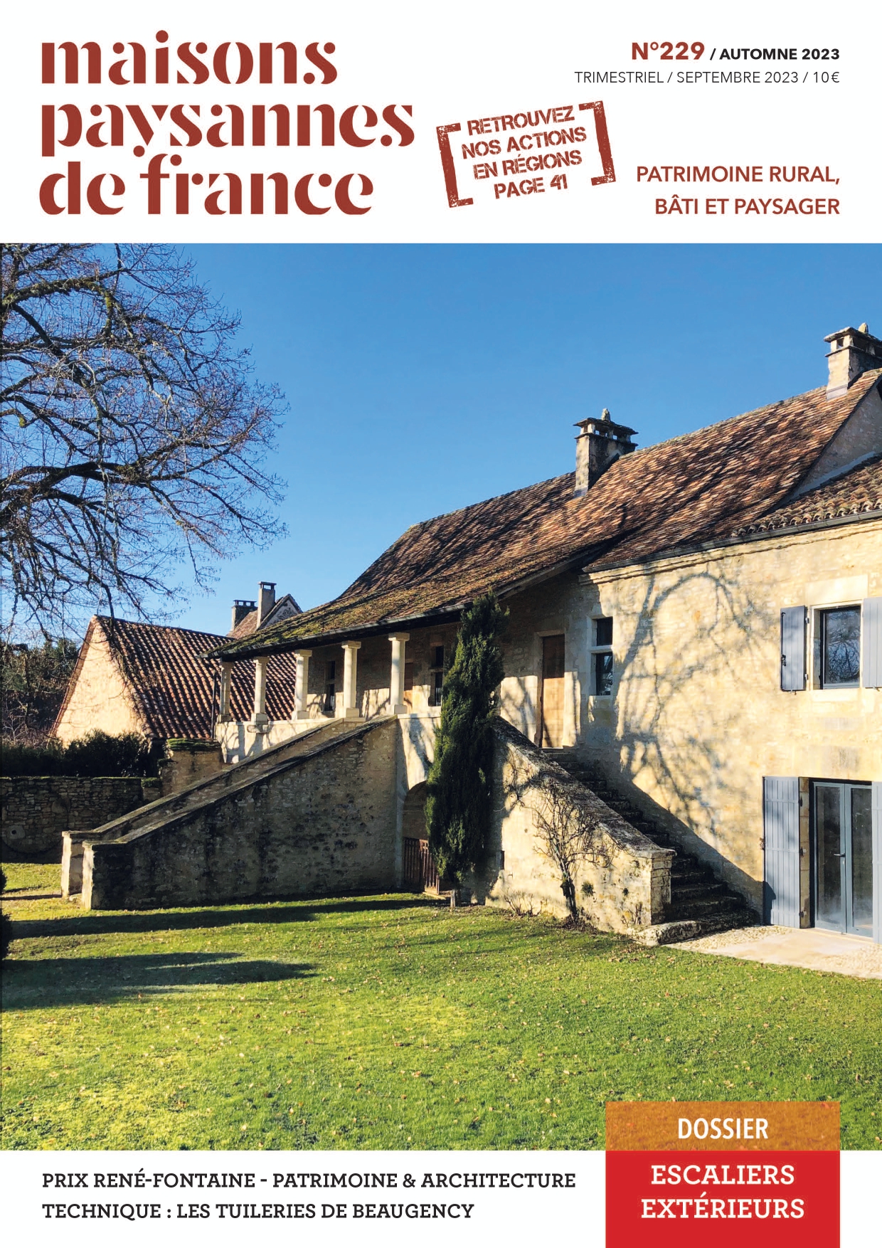 Couverture de Maisons paysannes de France #229 : Dossier : escaliers extérieurs